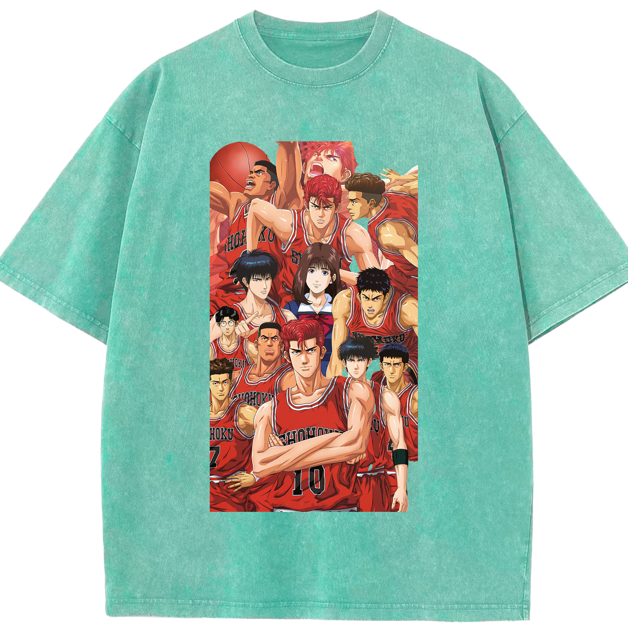 （画像用） SLAM DUNK／スラムダンク 綿100% ヴィンテージ風 半袖Tシャツ（フロントプリント）